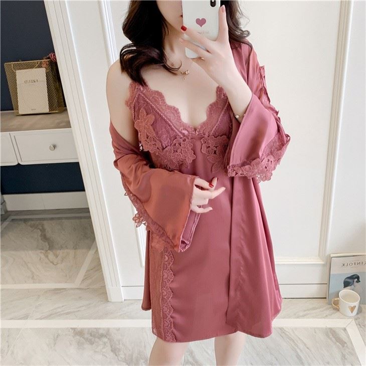 Girls' Long Sleeve Cartoon Printed Night Dress Set